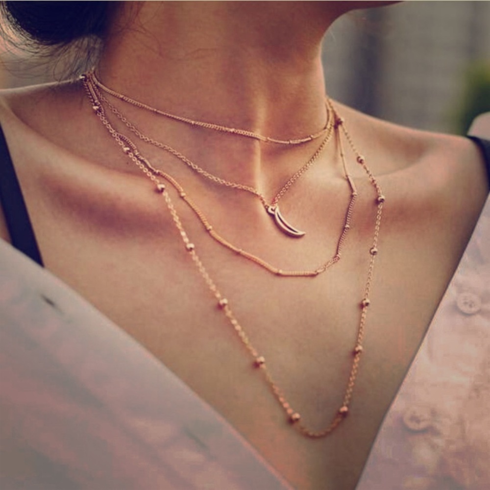 Gold Layered Man In The Moon Necklace